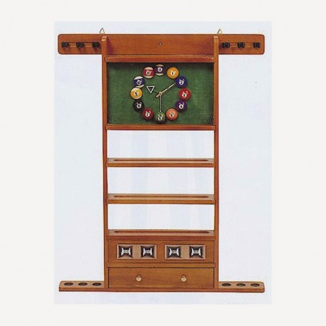 Porte-queues 6 queues - compteur et horloge - Billard BMV