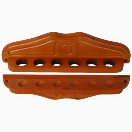 Porte-queues de luxe Erable foncé 6 queues 38,5 x 9,5cm