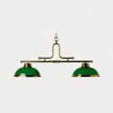 Luminaire laiton - 2 dômes verts